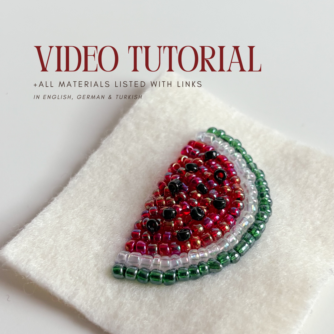 DIY Beaded Watermelon Tutorial & Pattern – Digital Embroidery Guide (EN / DE / TR) 🍉