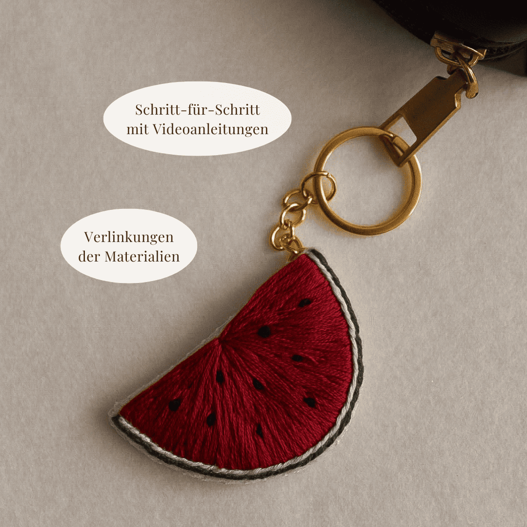 Digitaler Stickerei-Guide – Melonenanhänger 🍉