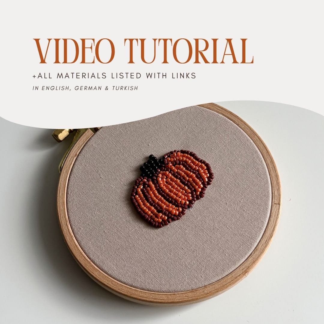 DIY Beaded Pumpkin Tutorial & Pattern – Digital Embroidery Guide (EN / DE / TR) 🎃