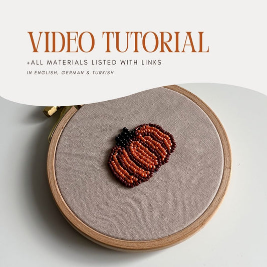 DIY Beaded Pumpkin Tutorial & Pattern – Digital Embroidery Guide (EN / DE / TR) 🎃