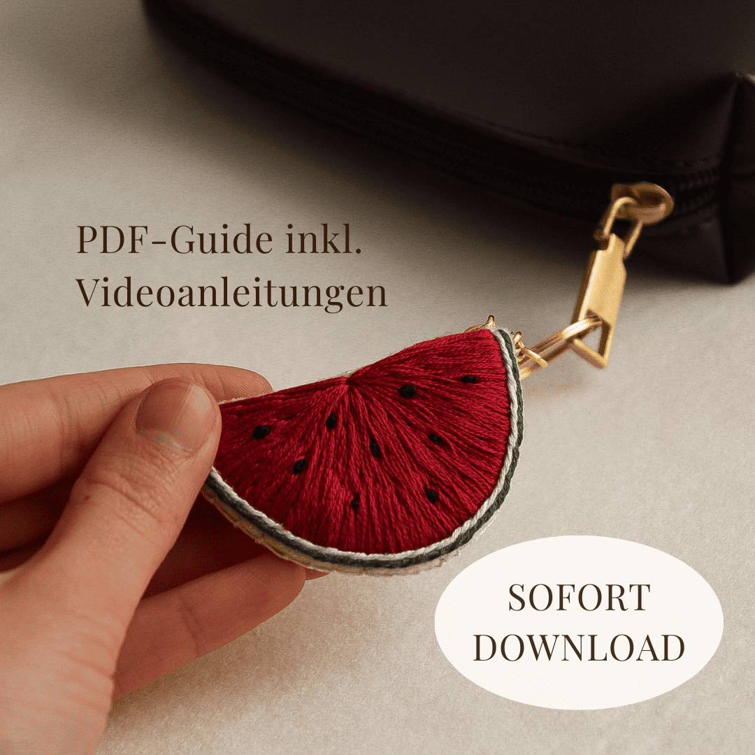 Digitaler Stickerei-Guide – Melonenanhänger 🍉